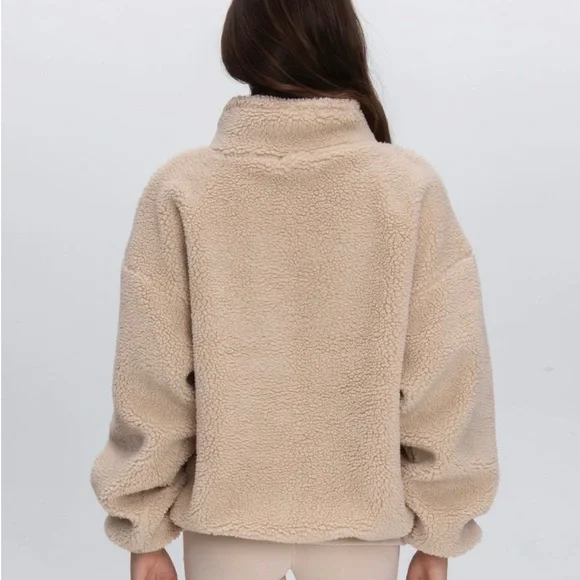THE BAR | GIGI DRAWSTRING SWEATSHIRT NUDE/GREY - Picture 2 of 4